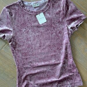 Velvet Short Sleeve Top in Mauve by Free People